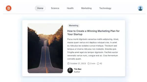 Full-stack blog app screenshot