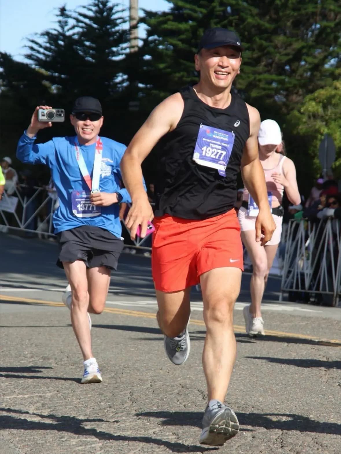 Tim smiling during the final miles of the 2026 San Francisco Half
Marathon
