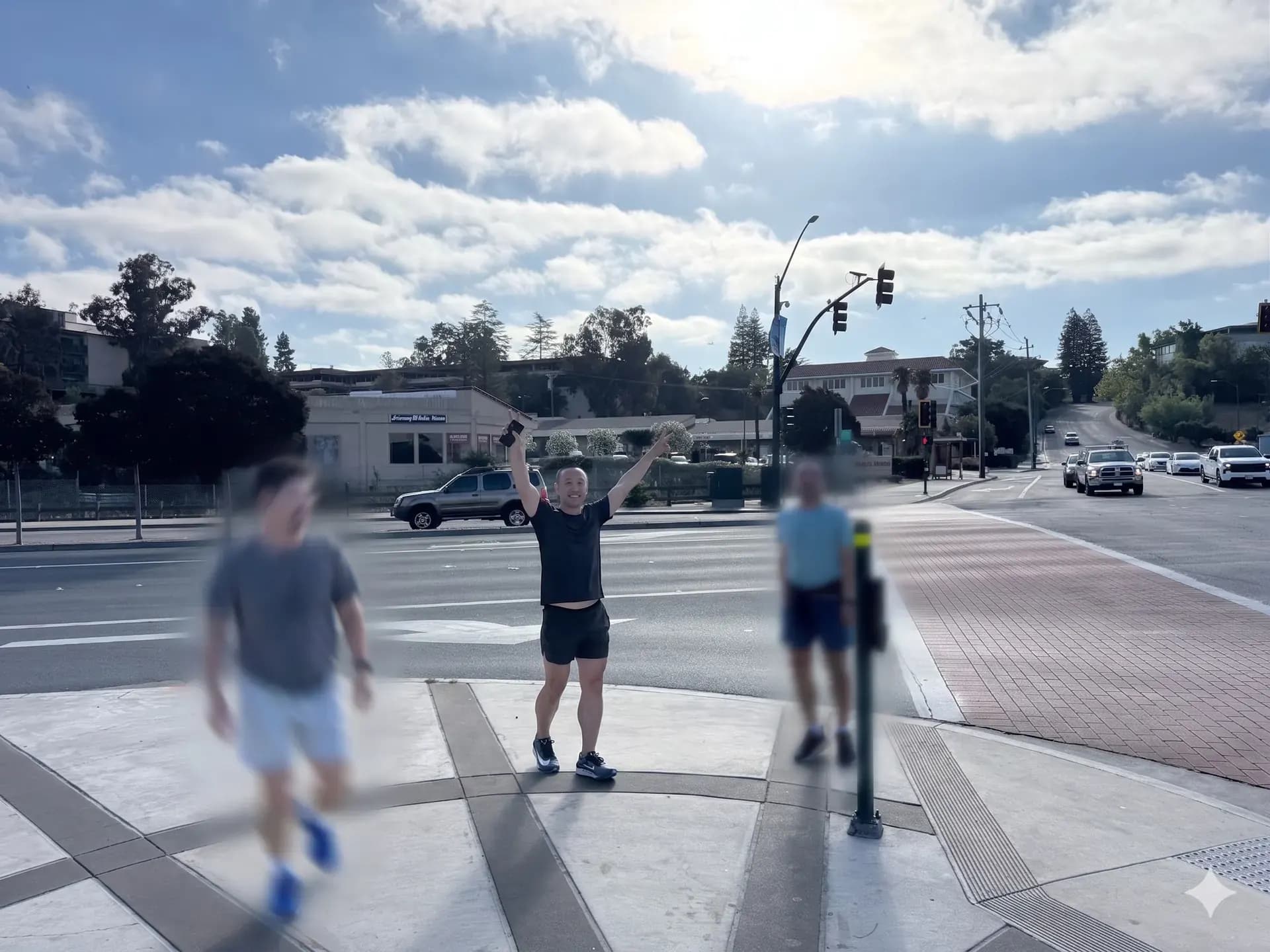 Tim celebrating after a group run in the East Bay
sunshine
