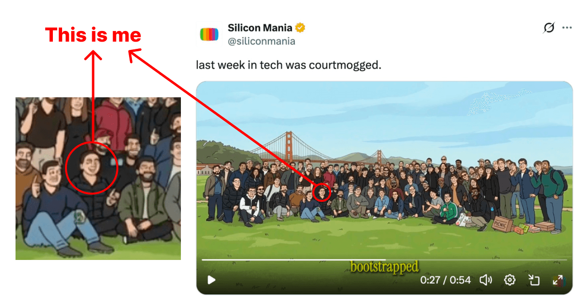 Tim Baz highlighted in a Silicon Mania broadcast from the Indie Hackers
meetup