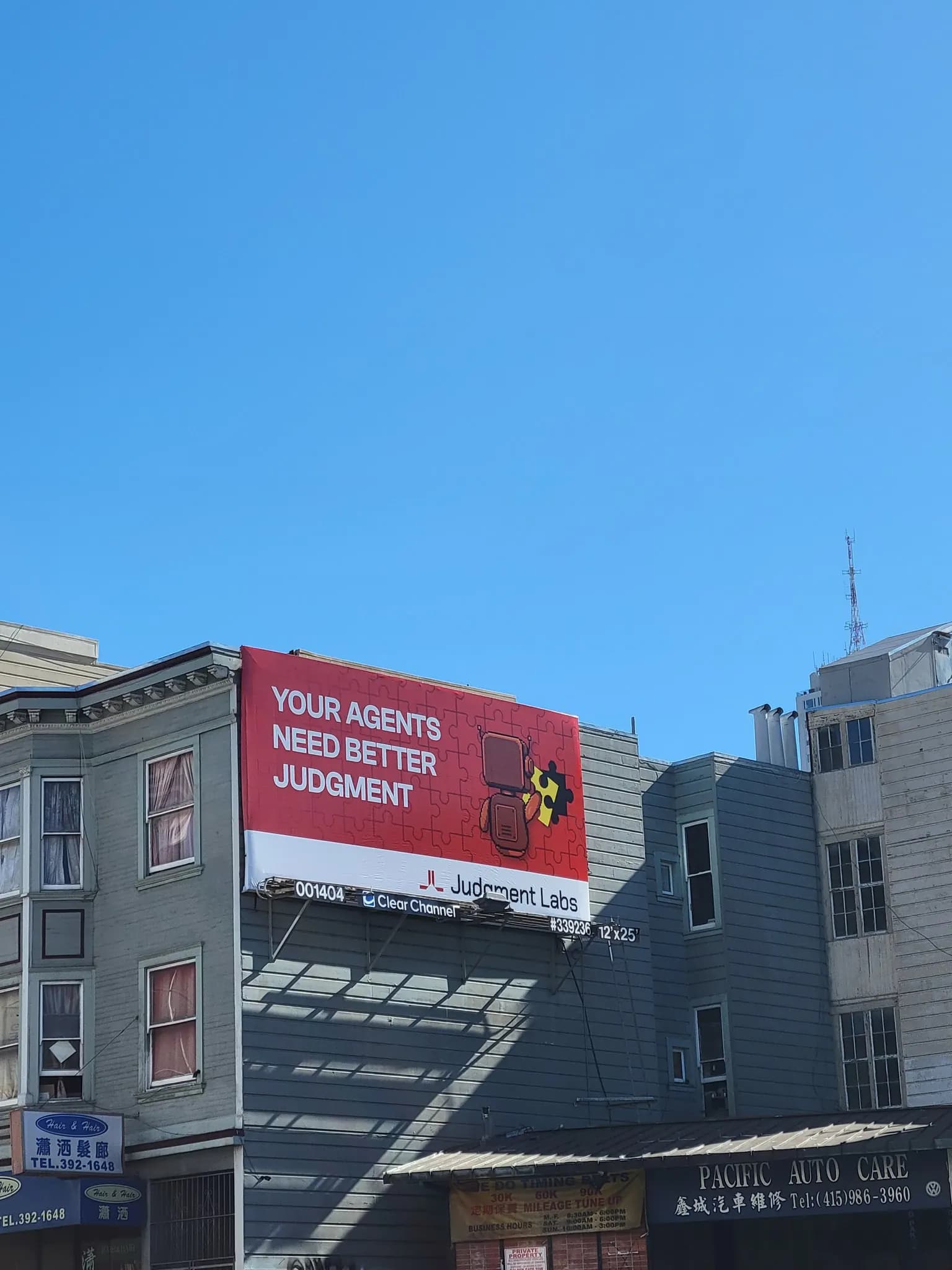 Judgment Labs AI agents billboard in San Francisco