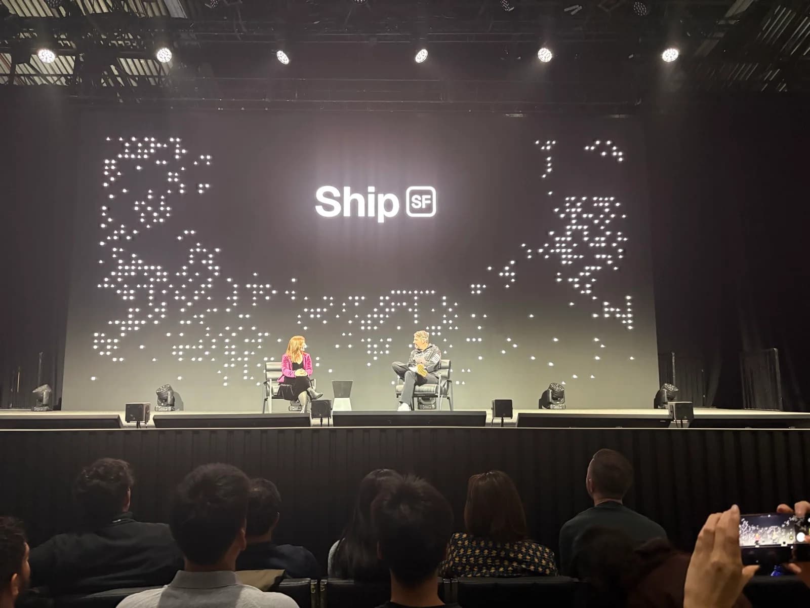 A wide view of the Ship SF stage and seated audience
