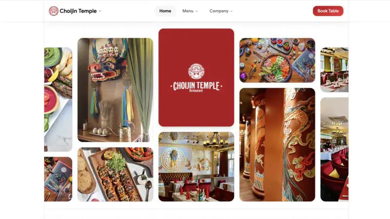 Screenshot of Choijin Temple Restaurant website