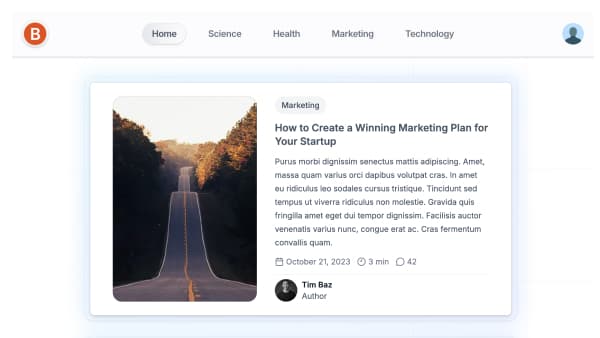 Full-stack blog app screenshot