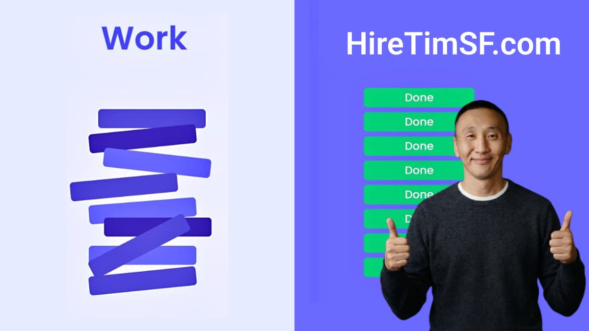 HireTimSF campaign graphic with Tim giving two thumbs
up