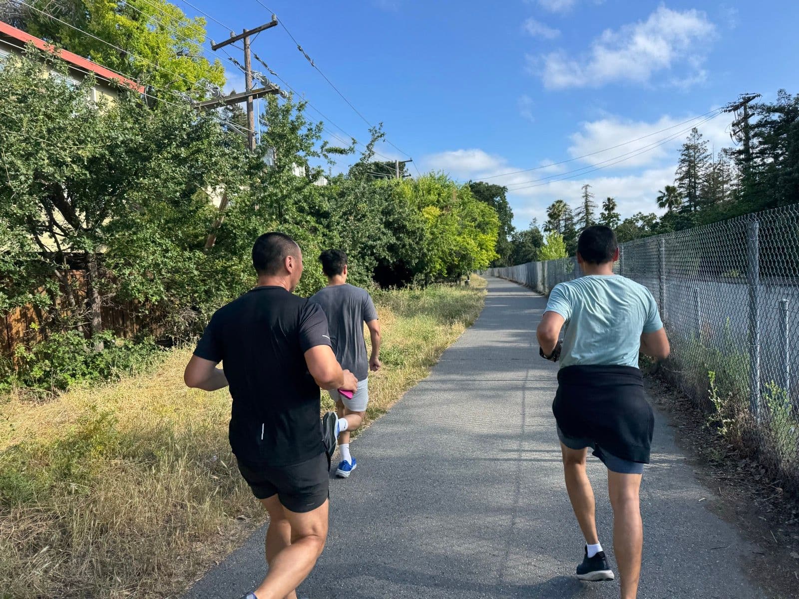 Runners on the Iron Horse Trail during a Saturday group run